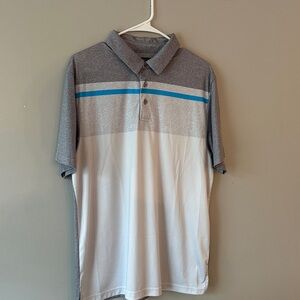 Men's PGA Tour Gray and Blue Polo Shirt